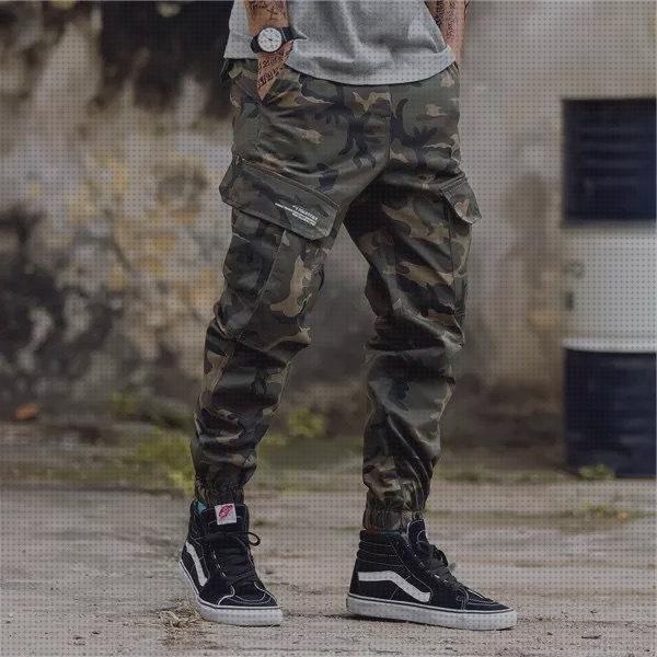 Review de pantalon jogger con cadena militar hombre